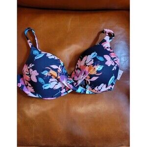 ISLAND ESCAPE Beach Bound Gemini Underwire Pushup Bikini Top Size 12 Swimwear